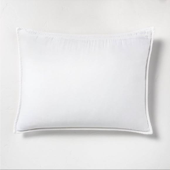 Casaluna Heavyweight Linen Blend Sham Standard White - Picture 3 of 5